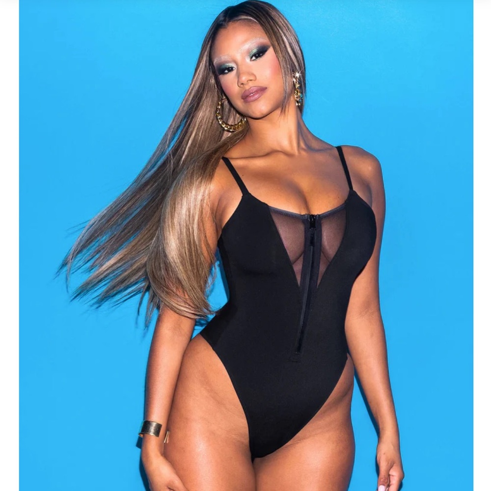TA3 Zippy black one piece swimsuit